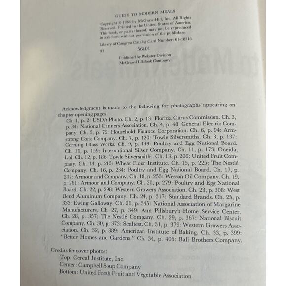 Vintage Guide To Modern Meals Webster McGraw Cookbook Recipe Book Hardback 1964 - Picture 4 of 4